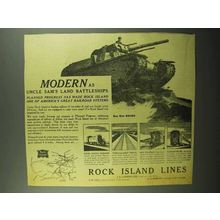 1942 Rock Island Lines Railroad Ad - Land Battleships
