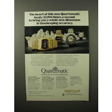 1974 Westclox Quartzmatic Watches Ad - Heart Beats