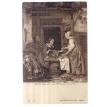 OLD WOMAN SELLING FISH by Gabriel Metsu unused postcard Wallace collection #