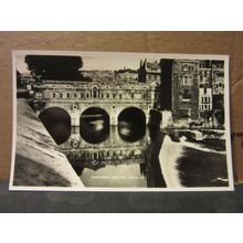 PULTENEY BRIDGE, BATH, SOMERSET. unused vintage postcard RP dated 1953 =