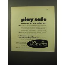 1950 Revillon Fur Coat Storage Ad - Play safe entrust your furs