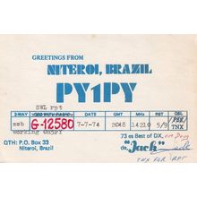 Niteroi Brazil 1970s QSL Radio Card