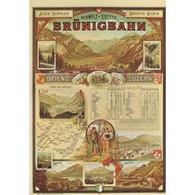 Brunigbahn Switzerland Victorian Travel Poster Postcard