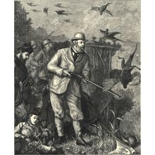 DUKE IN A WARM CORNER - A SKETCH IN NORFOLK 1872 VICTORIAN ENGRAVING