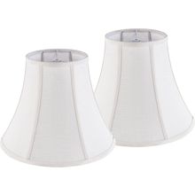 Creme White Bell Lamp Shades Set of 2 Medium Shade 6.7``Top X 13``Bottom X 10``H