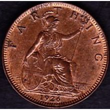 1926 Great Britain 1 Farthing Coin