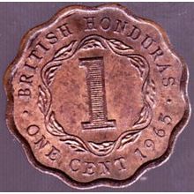 1965 Belize (British Honduras) 1 Cent Coin