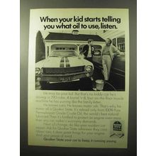 1970 Quaker State Motor Oil Ad - Kid Starts Telling You