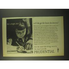 1964 Prudential Assurance Ad - She's a bright child will she get the future