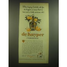 1945 DeKuyper Apricot Liqueur Ad - When buying Cordials, ask for de Kuyper