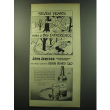 1949 Jameson Whiskey Ad - Seven Years make a big Difference - Skiing