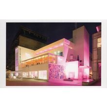 The Design Museum London at Night Pink Psychedelic Postcard