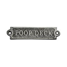 Pack Of 2] Rustic Silver Cast Iron Poop Deck Sign 6"