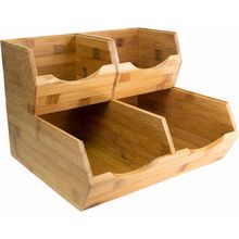 HOMESTEAD Bamboo Pantry Storage Bins - Stackable Baskets, Potato and Onion Stora