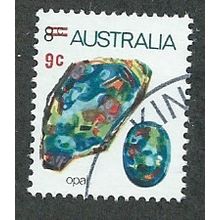 AUS 1973 9c ON 8c 'OPAL' FINE USED (EBID44-516)