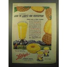 1945 Libby's Pineapple Juice, Sliced Pineapple Ad