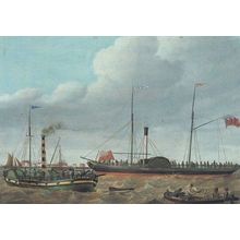 William Griffin Lion Off Goole Yorkshire Boat River Victorian Painting Postcard