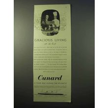 1951 Cunard Cruise Ad - Gracious Living At Its Best