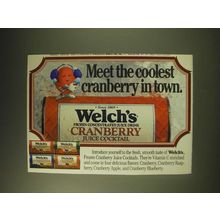 1989 Welch's Cranberry Juice Cocktail Ad - Meet the coolest cranberry in town