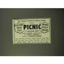 1954 Picnic Play Ad - The Theatre Guild & Joshua Logan Present