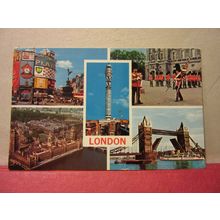 LONDON, Multiview used postcard Photographic Greeting Card Co. 1972 pm =