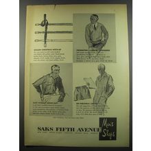 1955 Saks Fifth Avenue Fashion Ad - Belts; Caerlee Cashmere Seaters