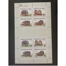Guinée 2009/2019 ERROR DISPLACED OVERPRINT Faune Birds hylochère Panda WWF