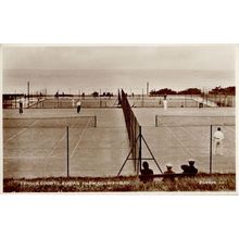 Eireas Park Tennis Courts Colwyn Bay Welsh Real Photo Old WW2 Postcard