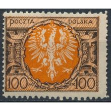 Eagle on Shield: 100mp - Poland 1922 - NM H - MiNr 173