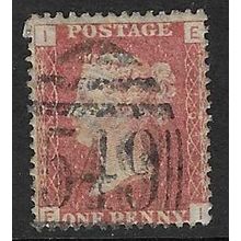 GB 1858 QUEEN VICTORIA 1d RED PLATE 161 USED SG43 / 44 " EI "