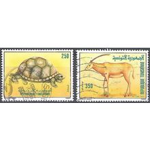 Tunisie 1989 Michel 1194 - 1195 O Cote (2005) 1.40 Euro Tortue et Oryx