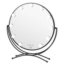11 Bulb Round Vanity Mirror - Jet Black[ ]