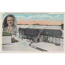 Storage Tanks On Railroad For Gasoline & Oil American Old Postcard