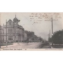 Stretford Road Old Trafford Manchester Old Antique Postcard