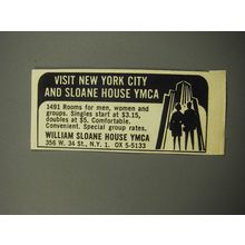 1967 William Sloane House YMCA Ad - Visit New York City and Sloane House YMCA