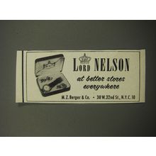 1957 Lord Nelson Watches Ad - Lord Nelson at better stores everywhere
