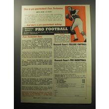 1967 Research Game Co. Games Ad - Pro Football, College Football, Pro Basketball