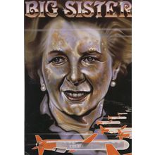 Margaret Thatcher Big Sister Cruise Missile Political Protest Postcard