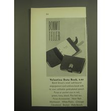 1960 Bonwit Teller Bond Street Engagement and Address Book Ad - Valentine Date