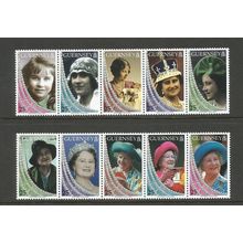 Guernsey 1999 Life & Times Of Queen Elizabeth Queen Mother UMM Set SG 817a