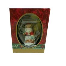 Christmas Traditions Matrix Ornament Santa Climbing Into Chimney in Box
