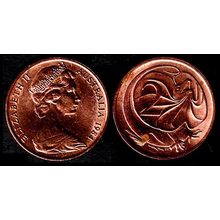 Australia Two Cent 1984 Used Coin Frilled neck-lizard 2c QE II