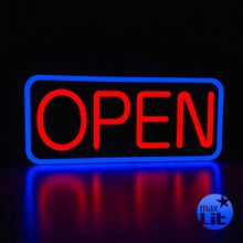 21'' X 10'' New Ultra Bright LED Neon Sign - OPEN - Remote Controlled - Energy E