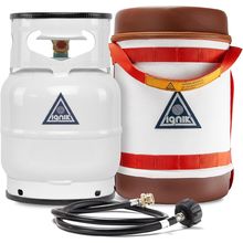 Ignik Refillable Gas Growler Deluxe 5-Pound Propane Tank with Carry Case and Ada
