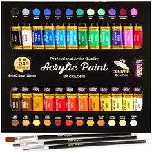 Acrylic Paint Set Canvas Art Paints 24 Colors Perfect Paint Finish (0.41Oz,12 Ml