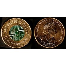 Australia $1 2021 Used Coin Queen Elizabeth II JC QE II Green "Donation Dollar"