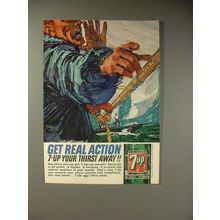 1964 Seven 7-Up Soda Ad - Real Action