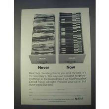 1966 Oxford Pendaflex Filing Cabinet Ad - Never Now