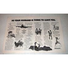 1976 Boeing Plane Ad - Husband Is Going to Leave You