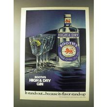 1976 Booth's High & Dry Gin Ad - It Stands Out